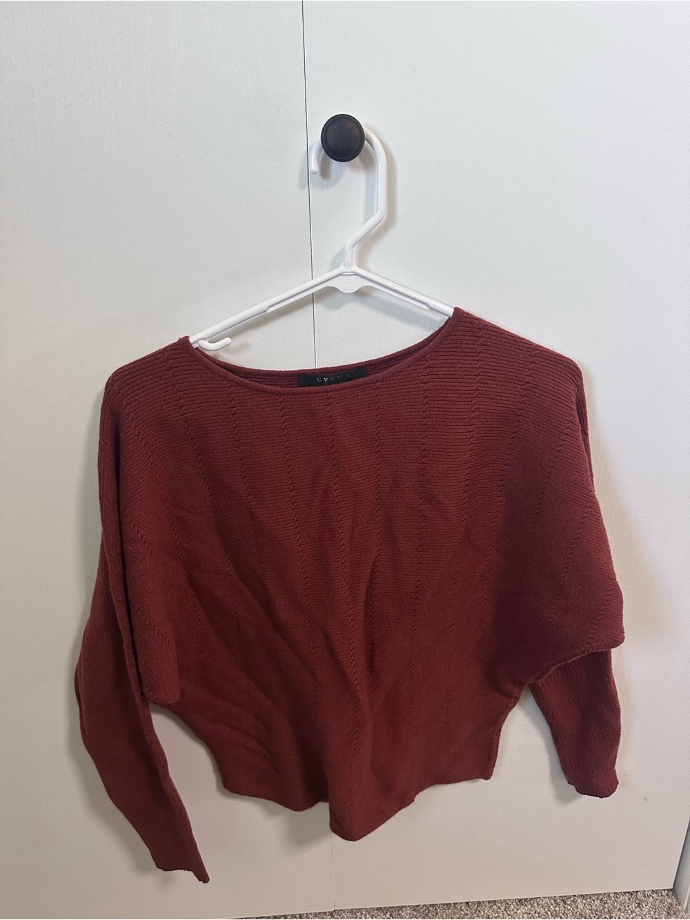 Women's Rust Red/Burnt Orange Crewneck Knit Sweater